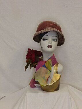 Vintage Straw Cloche Hat